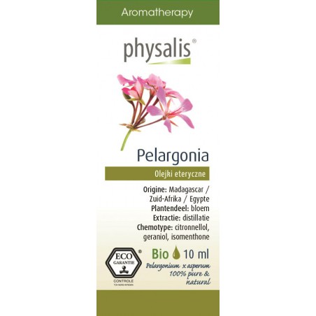 OLEJEK ETERYCZNY PELARGONIA (GERANIUM) ECO 10 ml - PHYSALIS