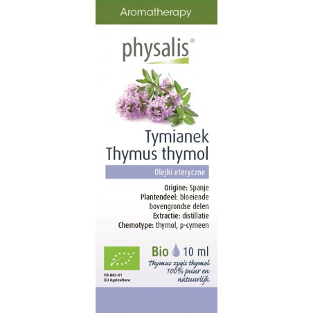 OLEJEK ETERYCZNY TYMIANEK THYMUS ZYGIS THYMOL (TIJM THYMOL) BIO 10 ml - PHYSALIS