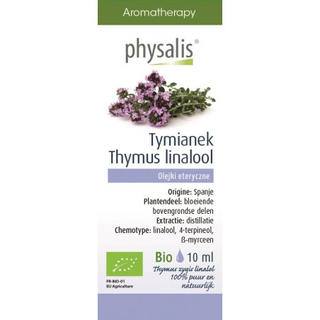 OLEJEK ETERYCZNY TYMIANEK THYMUS ZYGIS LINALOL (TIJM LINALOOL) BIO 10 ml - PHYSALIS