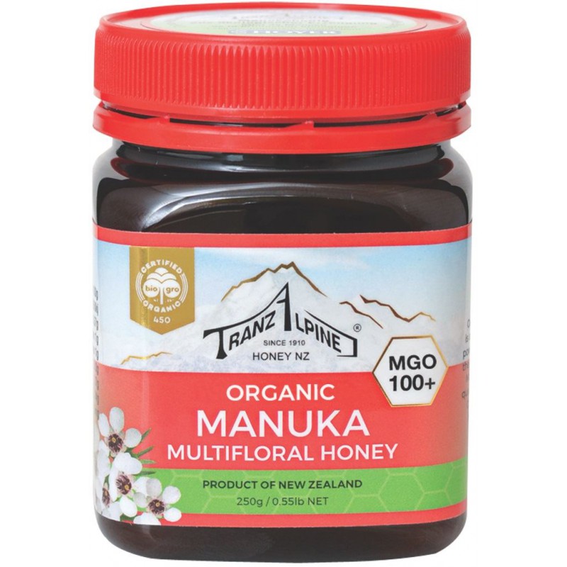 MIÓD MANUKA MGO 100+ BIO 250 g - TRANZALPINE