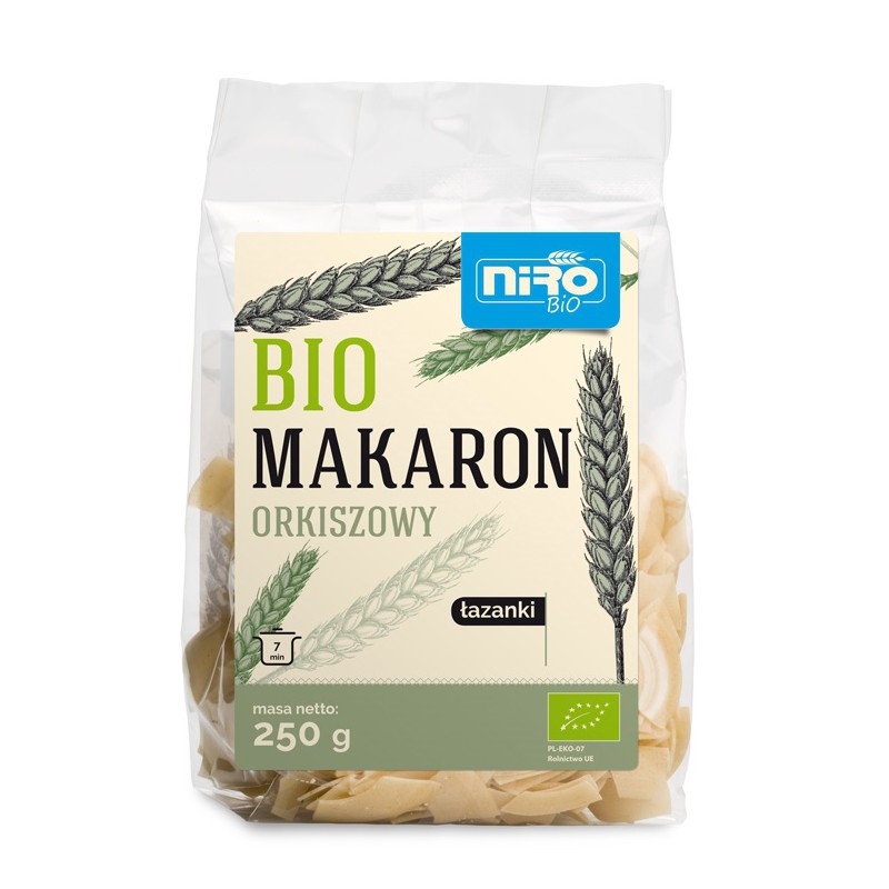 MAKARON (ORKISZOWY) ŁAZANKI BIO 250 g - NIRO