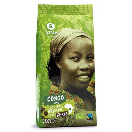 KAWA ZIARNISTA ARABICA 100 % Z OKOLIC JEZIORA KIVU FAIR TADE BIO 250 g - OXFAM