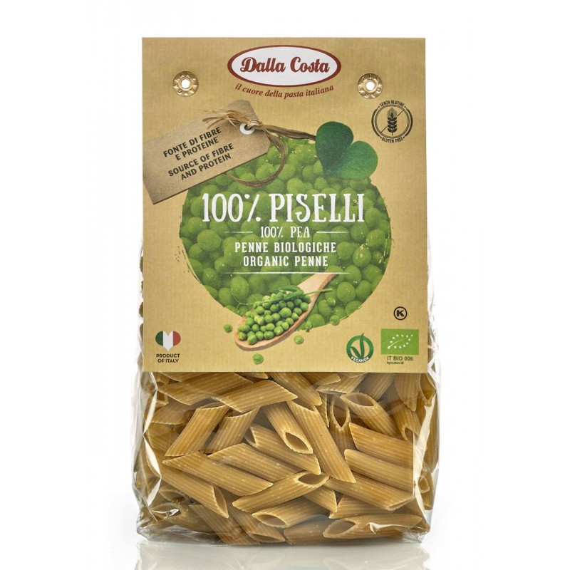 MAKARON (Z GROSZKU ZIELONEGO) PENNE BEZGLUTENOWY BIO 250 g - DALLA COSTA