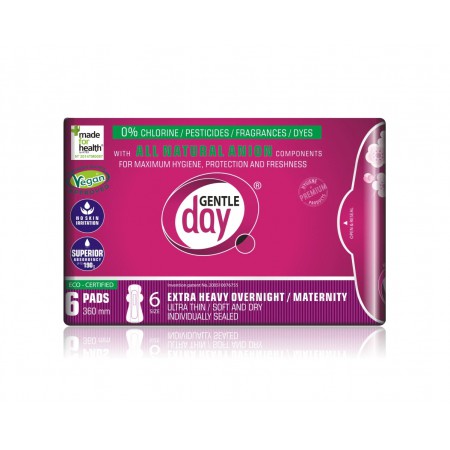 PODPASKI HIGIENICZNE POPORODOWE Z PASKIEM ANIONOWYM 6 szt. - GENTLE DAY