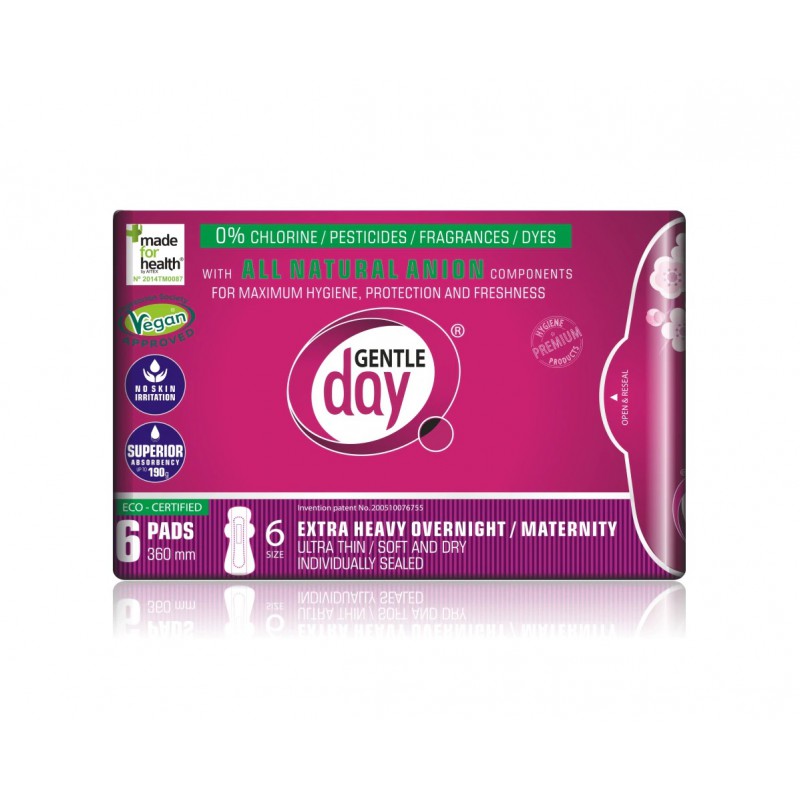 PODPASKI HIGIENICZNE POPORODOWE Z PASKIEM ANIONOWYM 6 szt. - GENTLE DAY