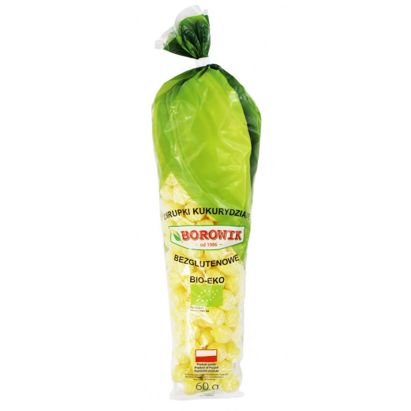 CHRUPKI KUKURYDZIANE (KOLBA) BEZGLUTENOWE BIO 60 g - BOROWIK