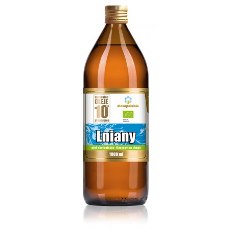 OLEJ LNIANY TŁOCZONY NA ZIMNO BIO 1 L - ZŁOTO POLSKIE