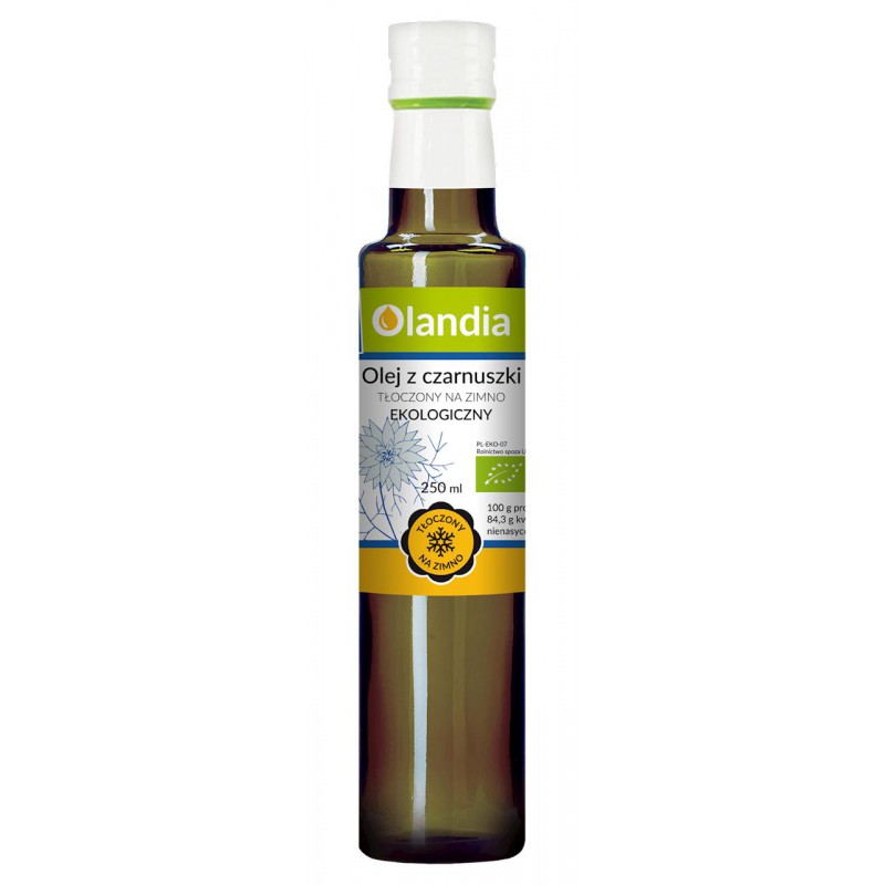OLEJ Z CZARNUSZKI TŁOCZONY NA ZIMNO BIO 250 ml - OLANDIA