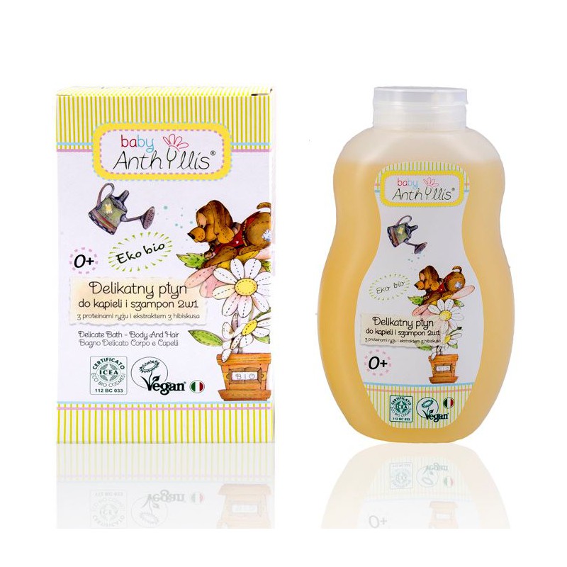 SZAMPON I PŁYN DO KĄPIELI 2w1 PROTEINY RYŻU I EKSTRAKT Z HIBISKUSA 400 ml - BABY ANTHYLLIS