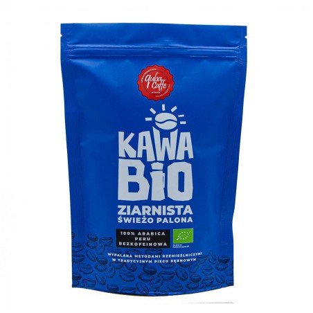 KAWA ZIARNISTA BEZKOFEINOWA ARABICA 100 % BIO 250 g - QUBA CAFFE