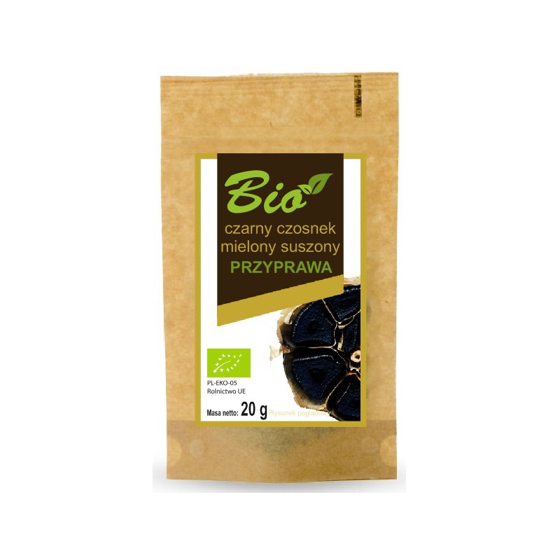 CZARNY CZOSNEK MIELONY SUSZONY BIO 20 g - PRZETWORY Z NATURY