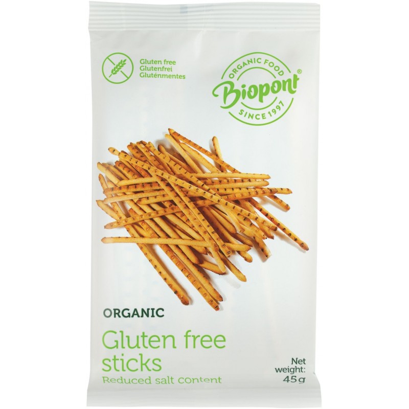 PALUSZKI LEKKO SOLONE BEZGLUTENOWE BIO 45 g - BIOPONT