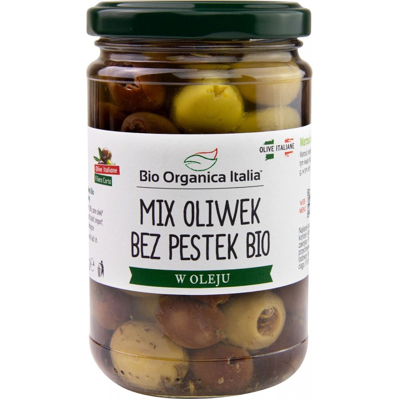 MIX OLIWEK BEZ PESTEK W OLEJU BIO 280 g (SŁOIK) - BIO ORGANICA ITALIA