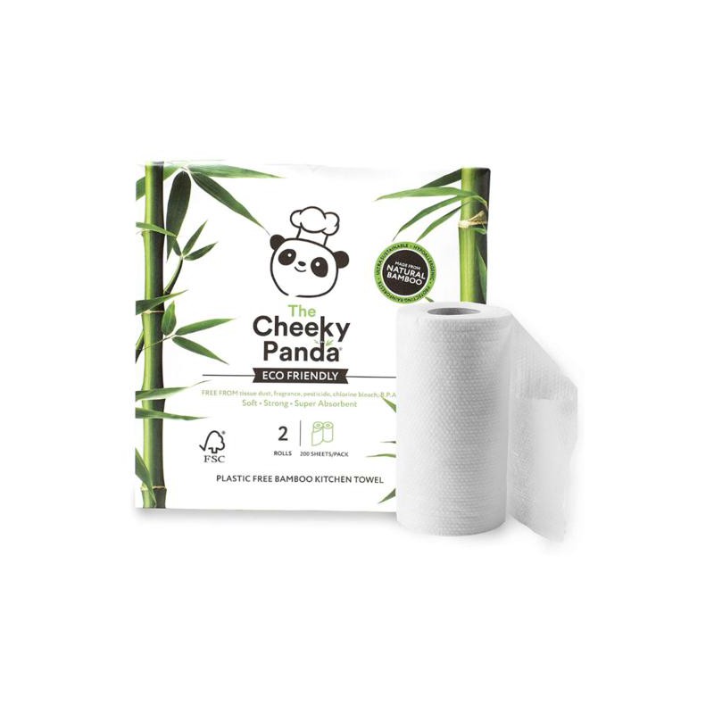 RĘCZNIK KUCHENNY BAMBUSOWY DWUWARSTWOWY 2 ROLKI - CHEEKY PANDA