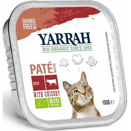 (DLA KOTA) PASZTET Z WOŁOWINY I KURCZAKA Z CYKORIĄ BIO 100 g - YARRAH