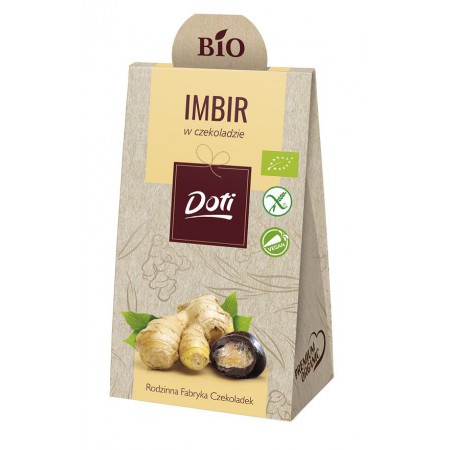 IMBIR W CZEKOLADZIE GORZKIEJ BEZGLUTENOWY BIO 50 g - DOTI