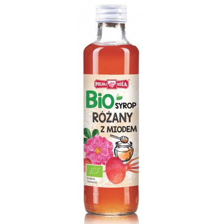 SYROP RÓŻANY SŁODZONY MIODEM BIO 250 ml - POLSKA RÓŻA