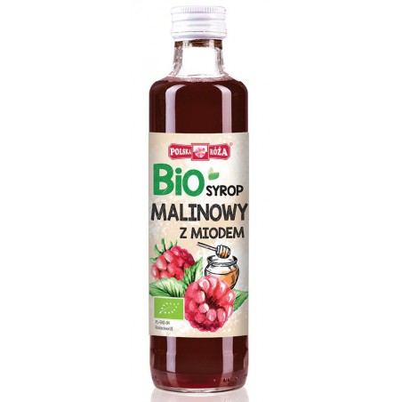 SYROP MALINOWY SŁODZONY MIODEM BIO 250 ml - POLSKA RÓŻA