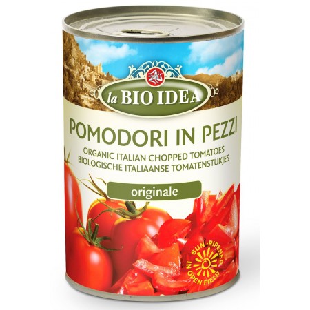 POMIDORY KROJONE BEZ SKÓRY BIO 400 g (PUSZKA) - LA BIO IDEA