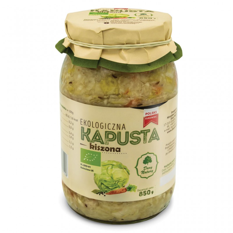 KAPUSTA KISZONA Z PRZYPRAWAMI BIO 850 g - DARY NATURY