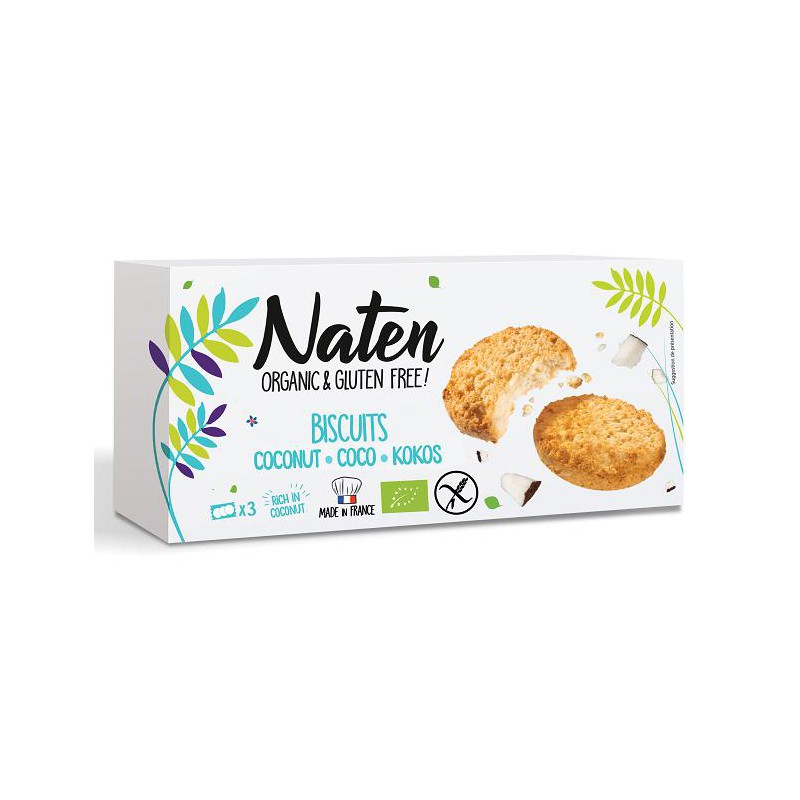 CIASTKA KOKOSOWE BEZGLUTENOWE BIO 150 g - NATEN