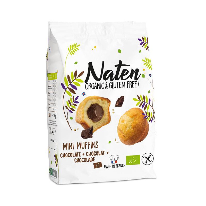 MINI MUFFINKI Z NADZIENIEM ORZECHOWO - KAKAOWYM BEZGLUTENOWE BIO 200 g - NATEN