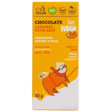 CZEKOLADA KARMEL Z SOLĄ BEZGLUTENOWA BIO 50 g - ME GUSTO (SUPER FUDGIO)