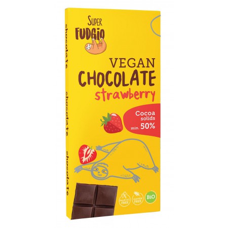 CZEKOLADA TRUSKAWKOWA BEZGLUTENOWA BIO 80 g - ME GUSTO (SUPER FUDGIO)