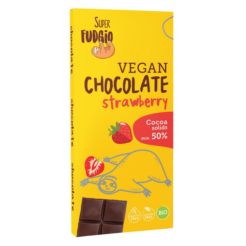 CZEKOLADA TRUSKAWKOWA BEZGLUTENOWA BIO 80 g - ME GUSTO (SUPER FUDGIO)