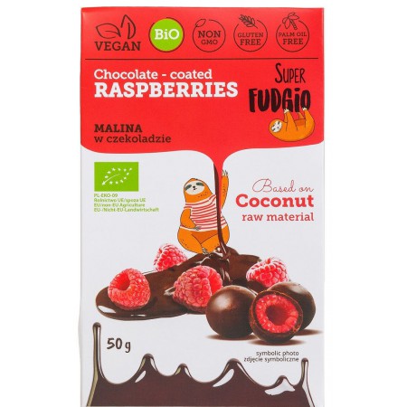 MALINY LIOFILIZOWANE W CZEKOLADZIE BEZGLUTENOWE BIO 50 g - ME GUSTO (SUPER FUDGIO)