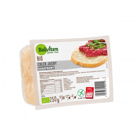 CHLEB JASNY KANAPKOWY BEZGLUTENOWY BIO 250 g - BALVITEN