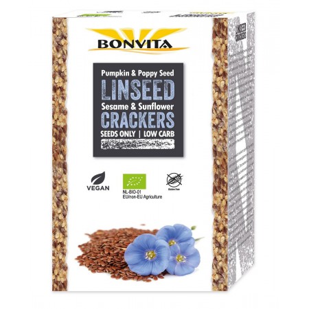 KRAKERSY LNIANE BEZGLUTENOWE BIO 100 g - BONVITA