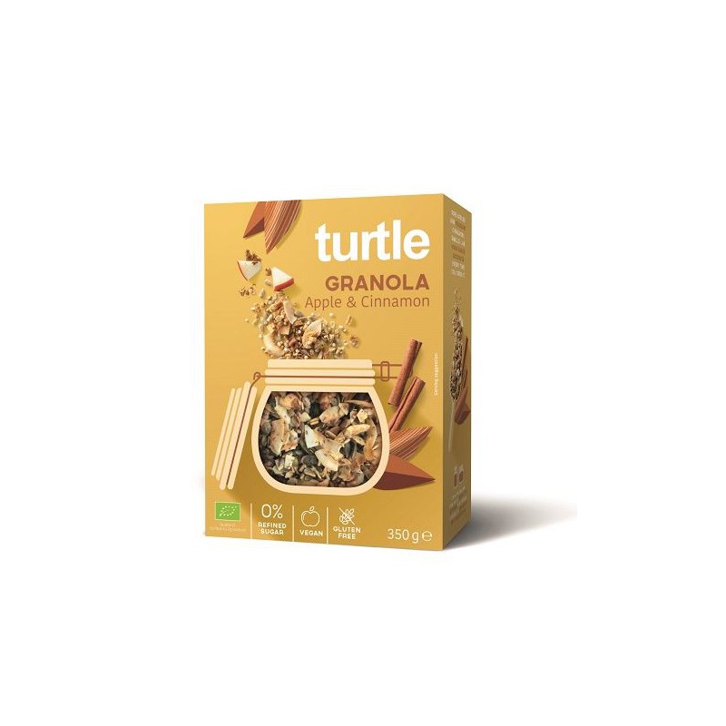 GRANOLA JABŁKO - CYNAMON BEZGLUTENOWA BIO 350 g - TURTLE