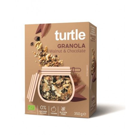 GRANOLA ORZECH WŁOSKI - CZEKOLADA BEZGLUTENOWA BIO 350 g - TURTLE