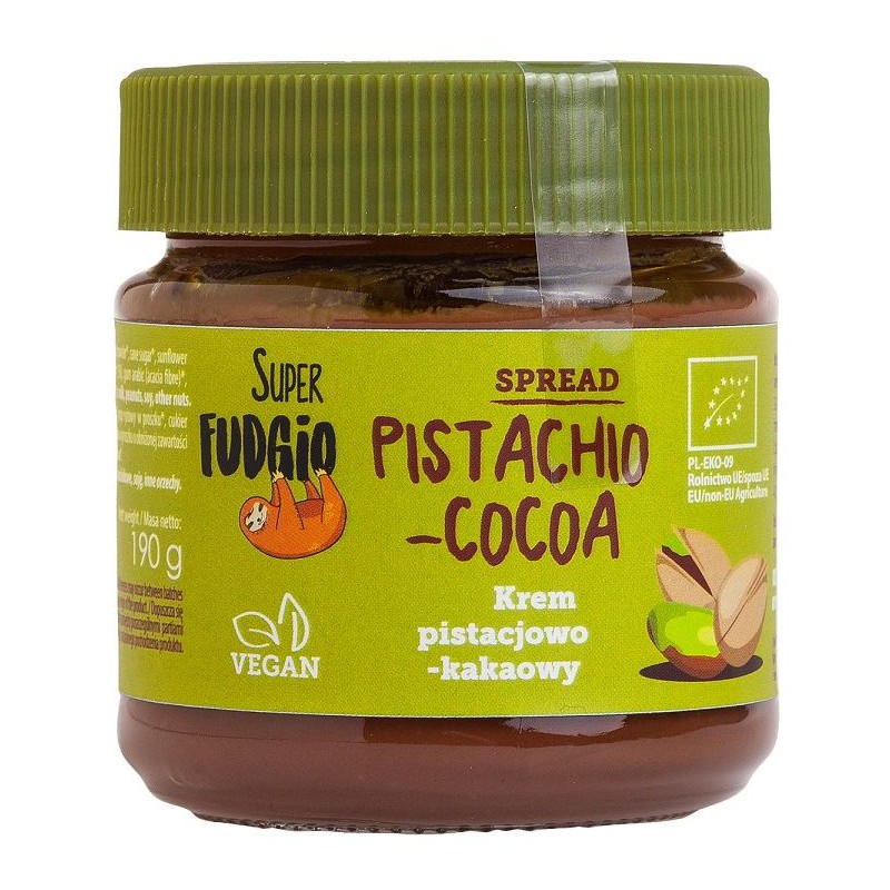 KREM PISTACJOWO - KAKAOWY BEZGLUTENOWY BIO 190 g - ME GUSTO (SUPER FUDGIO)