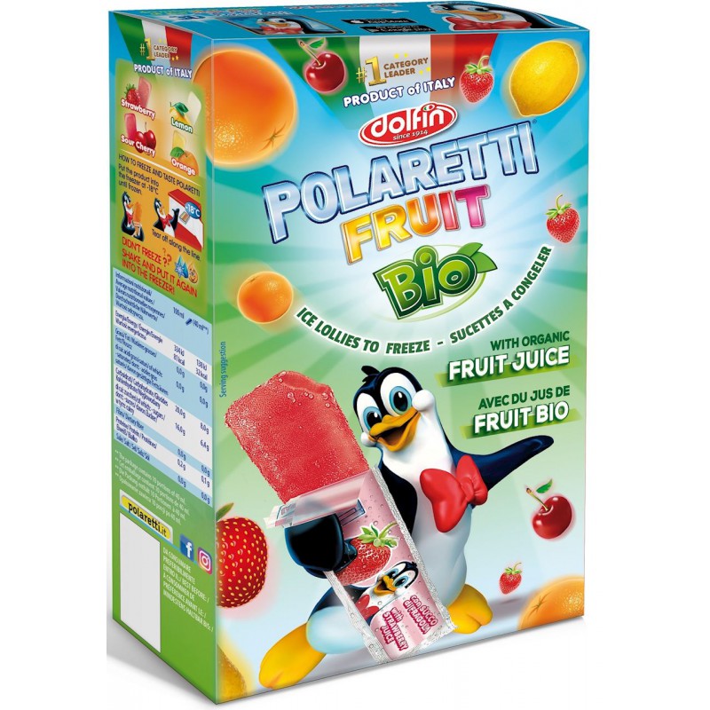 LODY WODNE DO ZAMROŻENIA BIO (10 x 40 ml) 400 ml - POLARETTI FRUIT (DOLFIN)