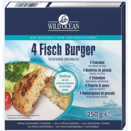 BURGERY RYBNE BIO Z CZARNIAKA MROŻONE 250 g - WILD OCEAN