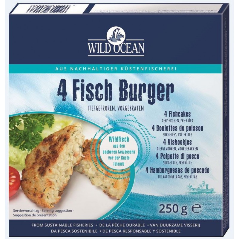 BURGERY RYBNE BIO Z CZARNIAKA MROŻONE 250 g - WILD OCEAN