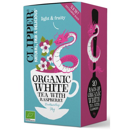 HERBATA BIAŁA Z MALINĄ BIO (20 x 1,7 g) 34 g - CLIPPER