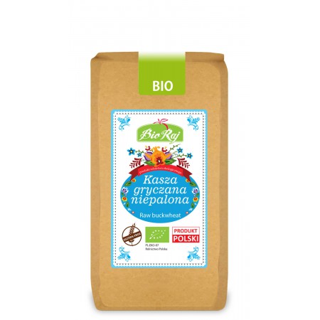 KASZA GRYCZANA NIEPALONA BEZGLUTENOWA BIO 500 g - BIO RAJ