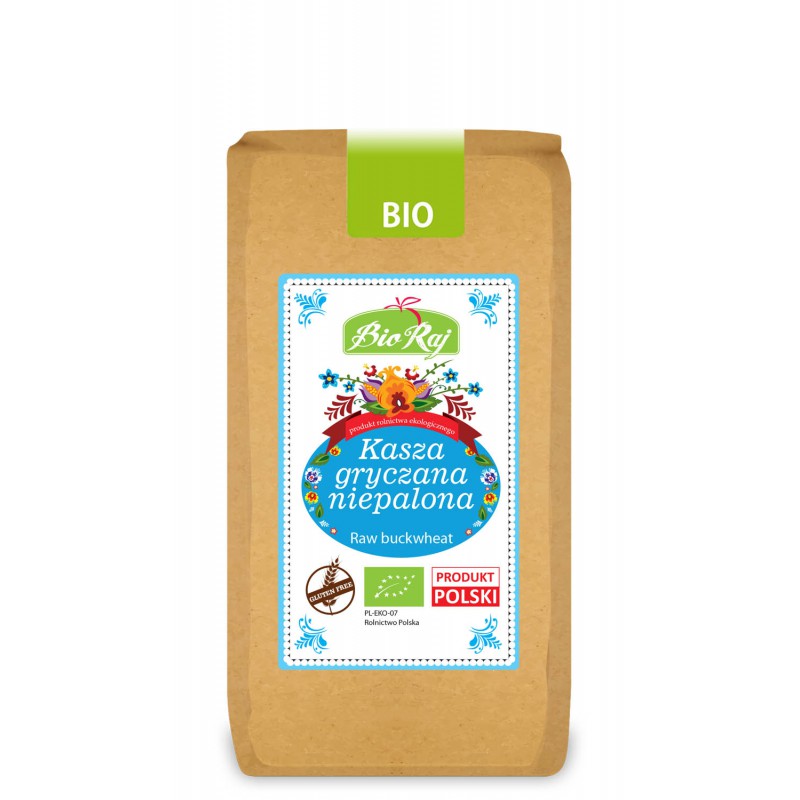 KASZA GRYCZANA NIEPALONA BEZGLUTENOWA BIO 500 g - BIO RAJ
