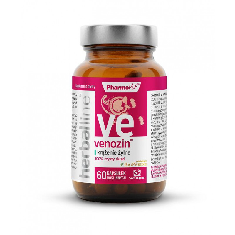KAPSUŁKI NA KRĄŻENIE ŻYLNE (VENOZIN) BEZGLUTENOWE 60 szt. (29,49 g) - PHARMOVIT (HERBALLINE)