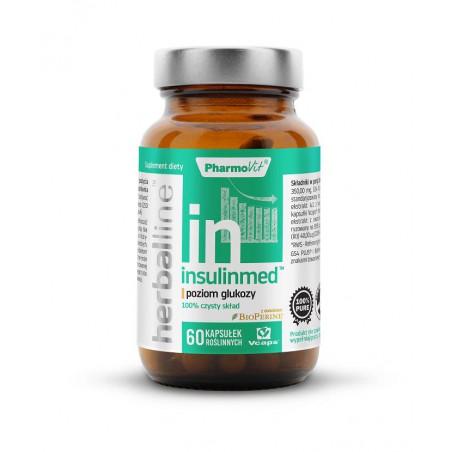 KAPSUŁKI NA POZIOM GLUKOZY (INSULINMED) BEZGLUTENOWE 60 szt. (28,58 g) - PHARMOVIT (HERBALLINE)