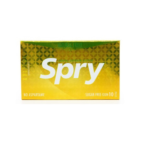 GUMA DO ŻUCIA Z KSYLITOLEM O SMAKU OWOCOWYM BEZGLUTENOWA 10 SZTUK (12 g) - SPRY