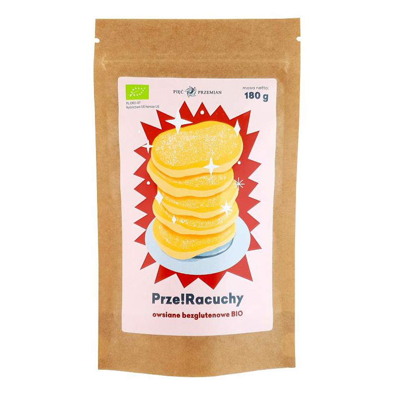 MIESZANKA NA RACUCHY OWSIANE BEZGLUTENOWA BIO 180 g - PIĘĆ PRZEMIAN