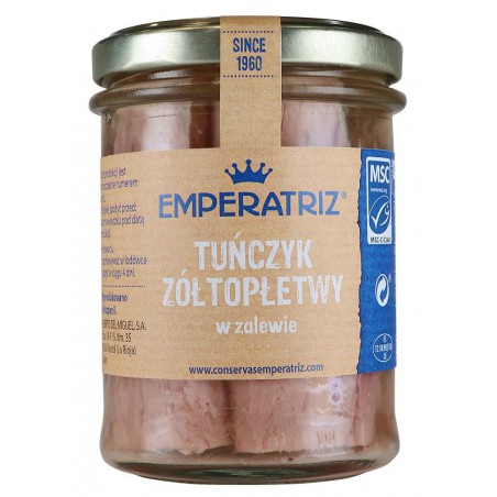 TUŃCZYK ŻÓŁTOPŁETWY MSC W SOSIE WŁASNYM 200 g (140 g) (SŁOIK) - EMPERATRIZ