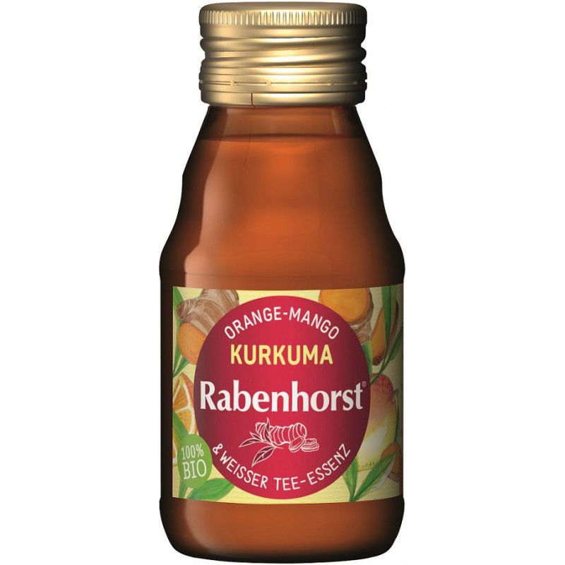 SHOT OWOCOWY POMARAŃCZA - MANGO Z KURKUMĄ BIO 60 ml - RABENHORST