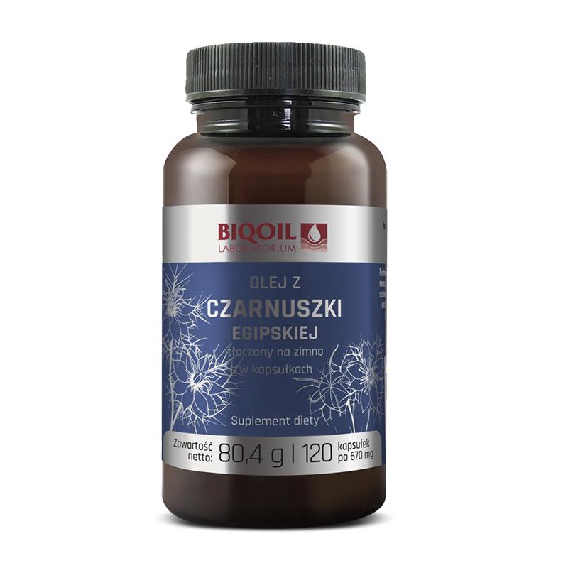 OLEJ Z CZARNUSZKI EGIPSKIEJ TŁOCZONY NA ZIMNO 120 KAPSUŁEK (670 mg) - BIOOIL