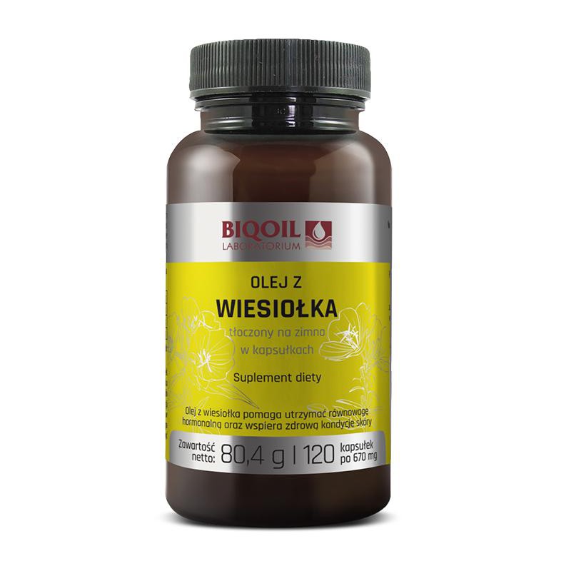 OLEJ Z WIESIOŁKA TŁOCZONY NA ZIMNO 120 KAPSUŁEK (670 mg) - BIOOIL