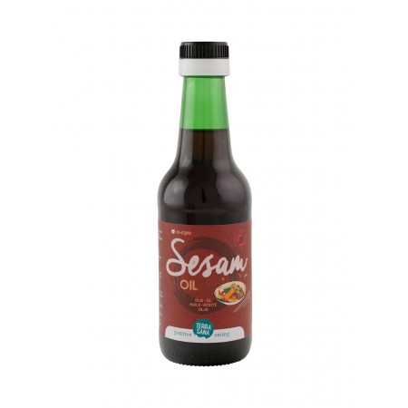 OLEJ SEZAMOWY (Z PRAŻONYCH NASION) BEZGLUTENOWY BIO 250 ml - TERRASANA
